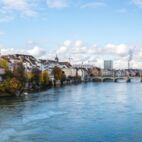 Panorama look at boardwalk in Basel - city near Switzerland, Germany and France, | Von Ondej